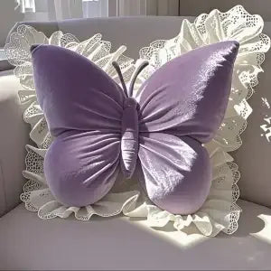Princess Butterfly Office Pillow Ruffle Lace Living Room Bedroom Sofa Cushion Room Decor Plush Pillow Car Seat Companion Pillows