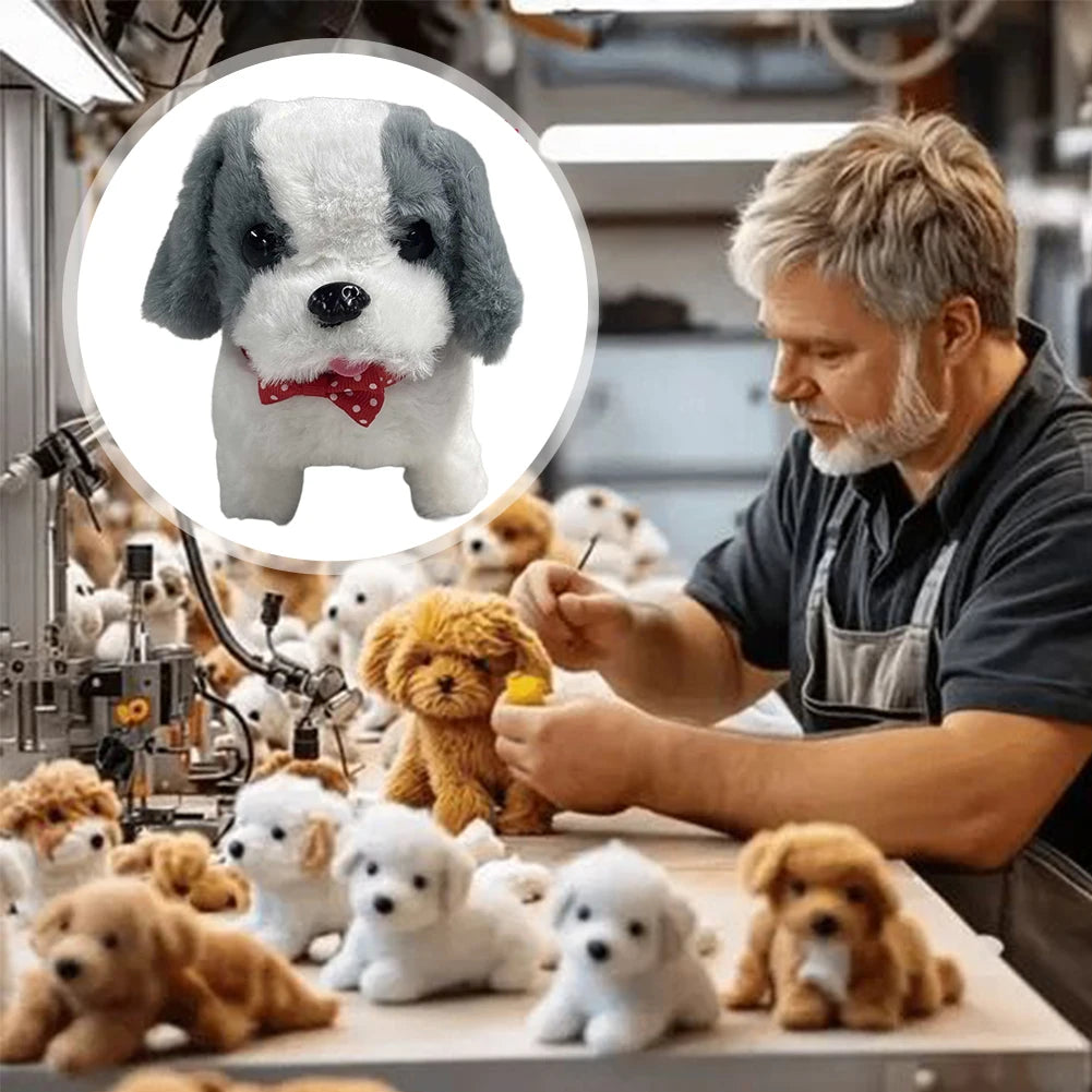 2026 New Cute Plush Robot Puppy Interactive Walking Simulated Puppy Barking Tail Wagging Puppy Plush Toy Chilren without Battery