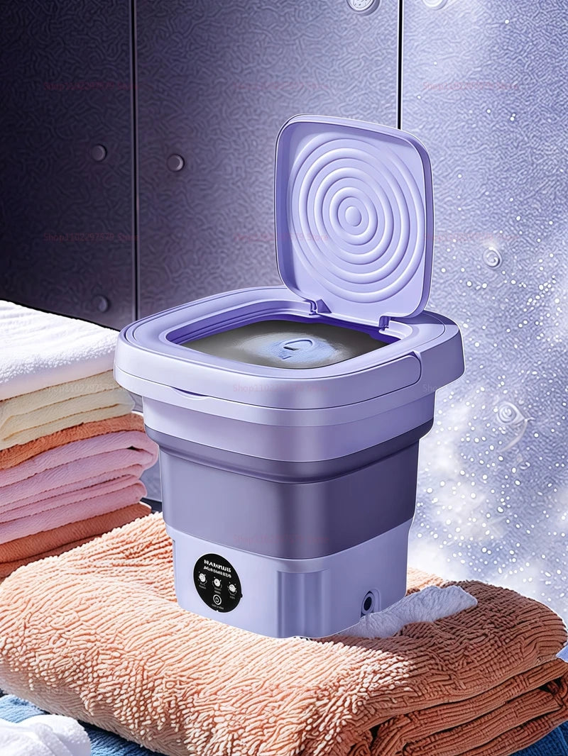 8L Portable Folding Washing Machine Compact Travel Clothes Socks Underwear Cleaner Washer for Home Camping Camping Trips