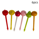 Fruit Fork Cartoon Kids Cake Fruit Toothpick Mini Animal Fork Food Grade Plastic Bento Lunch Bento Accessories Party Decor