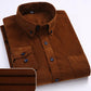 Plus Size 6XL 2025 Autumn/Winter Warm Quality 100% Cotton Corduroy Long Sleeved Button Collar Casual Shirts For Men Comfortable