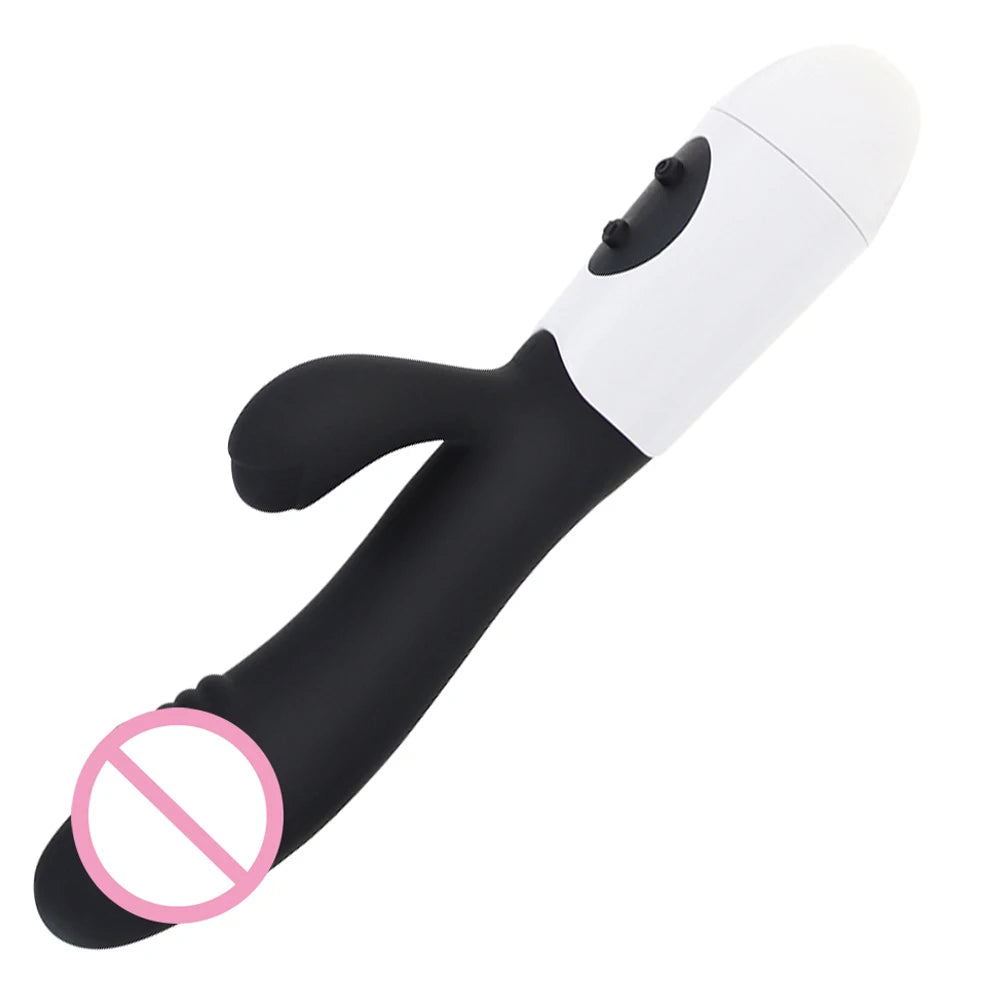 Silicone G Spot Dildo Rabbit Vibrator Dual Vibration 10 Speeds Female Vagina Clitoris Massager Adult Sex Toys For Women