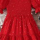 Elegant Square Neck Puff Sleeve Long Dress for 8-12 Year Old Girls Summer Sweet Ladylike Style Perfect for Valentine's Day