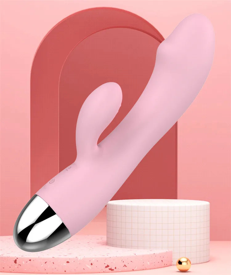 Dual-Headed Multi-Speed G-Spot Vibrator for Women, Body-Safe Silicone Clitoral and Vaginal Stimulator with Ergonomic Design