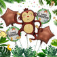 Jungle Safari Theme Foil Balloons Animal Shapes for Birthday Party Decorations Thanksgiving Holiday Events Kids Photo Backdrop