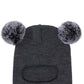 Kids Yarn Knit Balaclava Cap Autumn Winter Pullover Ear Protection Double Ball One-piece Baby Christmas Gift Hat