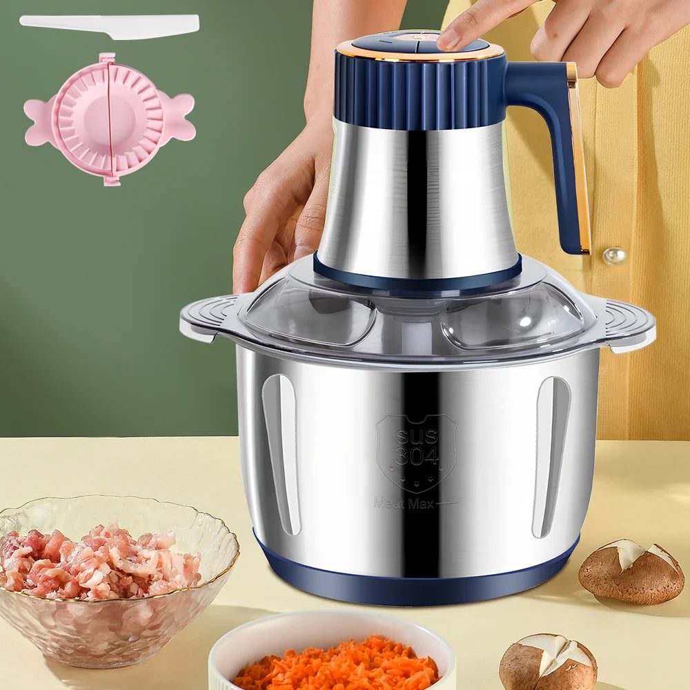 5L Electric Meat Grinders Food Crusher Stainless Steel Multifunctional Vegetable Slicer Processor Chopper Kitchen Appliances