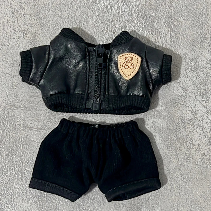 Labubu Baby Clothes Are Cool and Trendyy Earphones Leather Jacket Top Suit First, Second and Third Generation Labubu Clothes Enamel Doll Wear