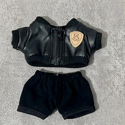 Labubu Baby Clothes Are Cool and Trendyy Earphones Leather Jacket Top Suit First, Second and Third Generation Labubu Clothes Enamel Doll Wear