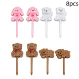 Fruit Fork Cartoon Kids Cake Fruit Toothpick Mini Animal Fork Food Grade Plastic Bento Lunch Bento Accessories Party Decor