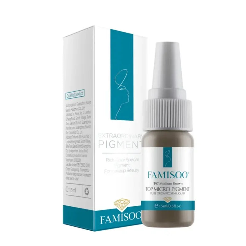 15ML FAMISOO Henna Lip Tattoo Ink Professional Permanent Makeup Pigment Rose Pink Lips Pigments Micropigmentation Tattoo Supplie