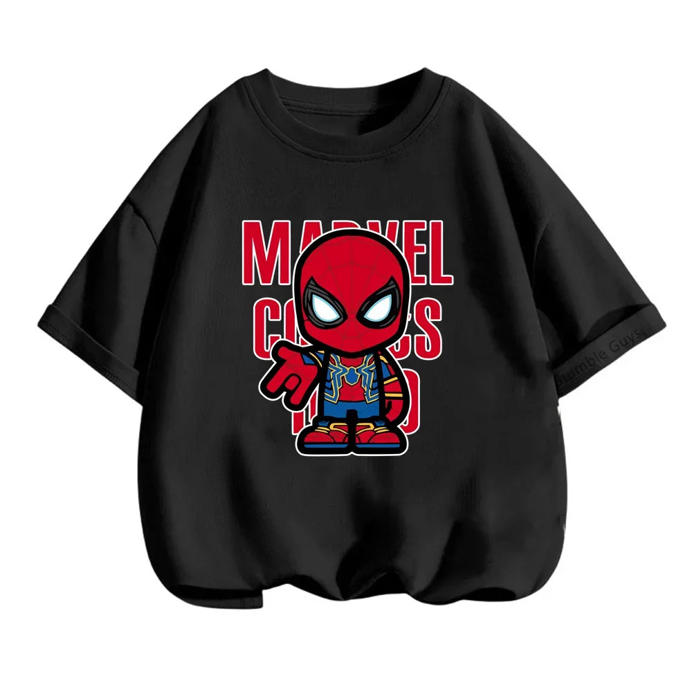 Superhero Iron Man Tshirt Kids 3 -14 Years Old Boys Clothes Top Tees The Avengers Baby Clothes Girls  T-shirts Teen Clothes
