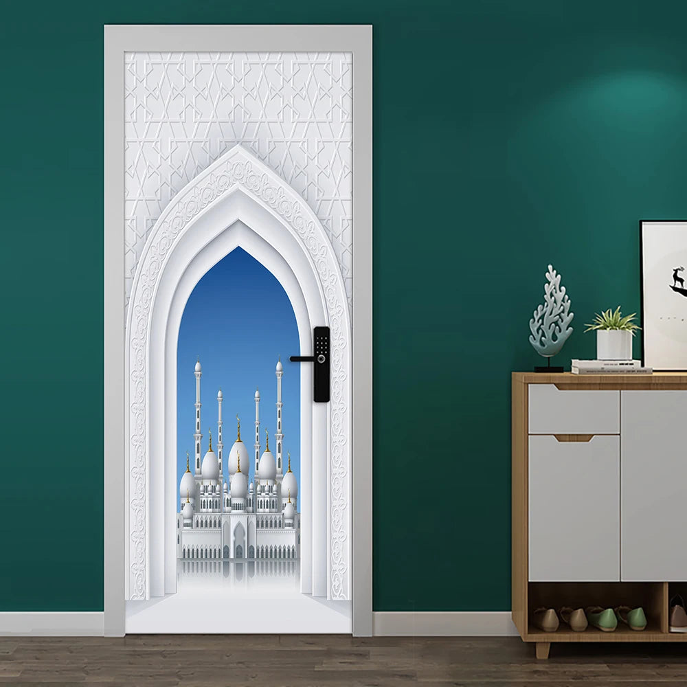 Simulation Of Gilt Leaves DIY Door Stickers Home Decoration Wall Sticker Kitchen Art Mural Peel & Stick Waterpoof PVC Wallpaper