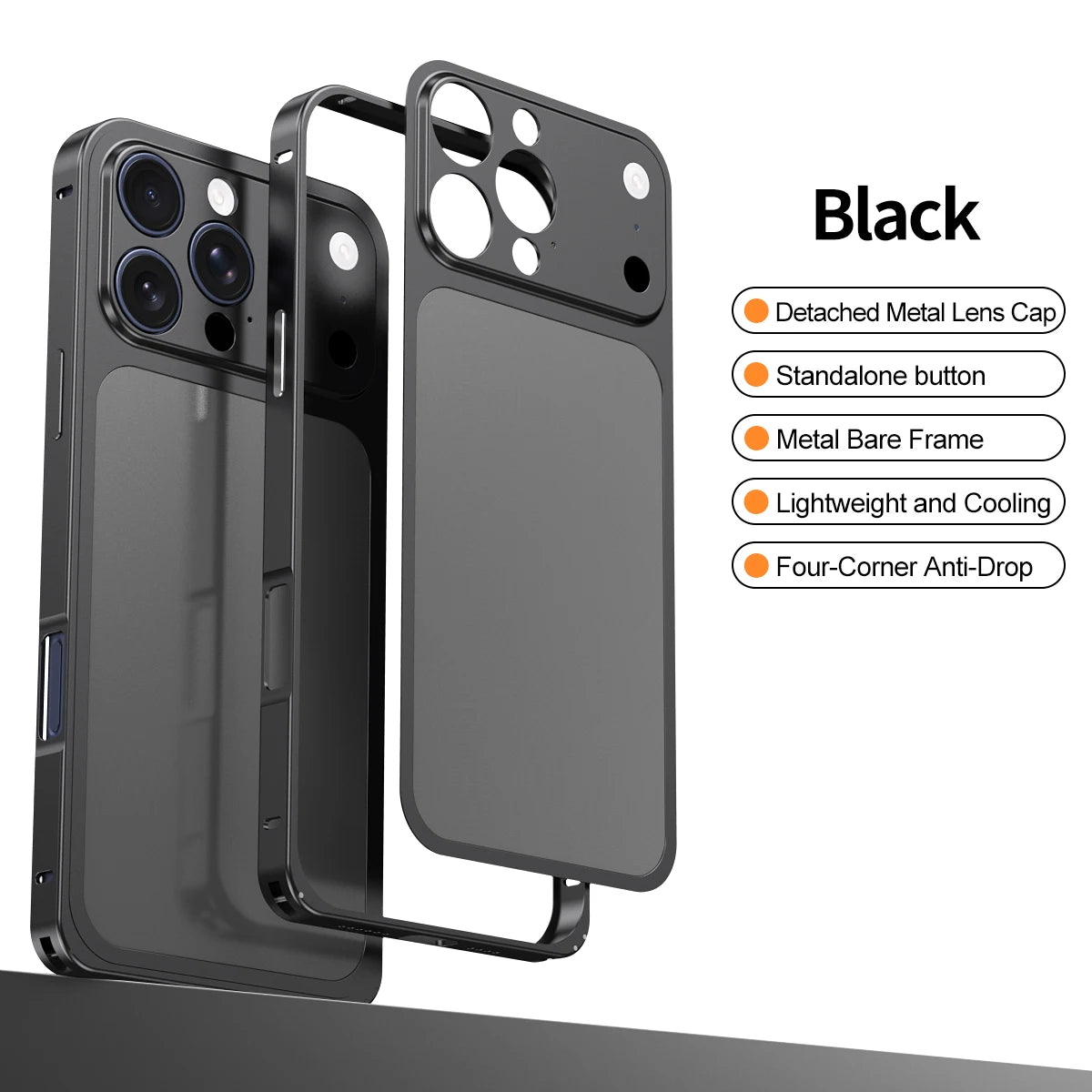 Original Alloy Frame Case For iPhone 13 14 15 16 Pro Max Instantly Transform 17 Pro Max Large Window Backplane Protective Film
