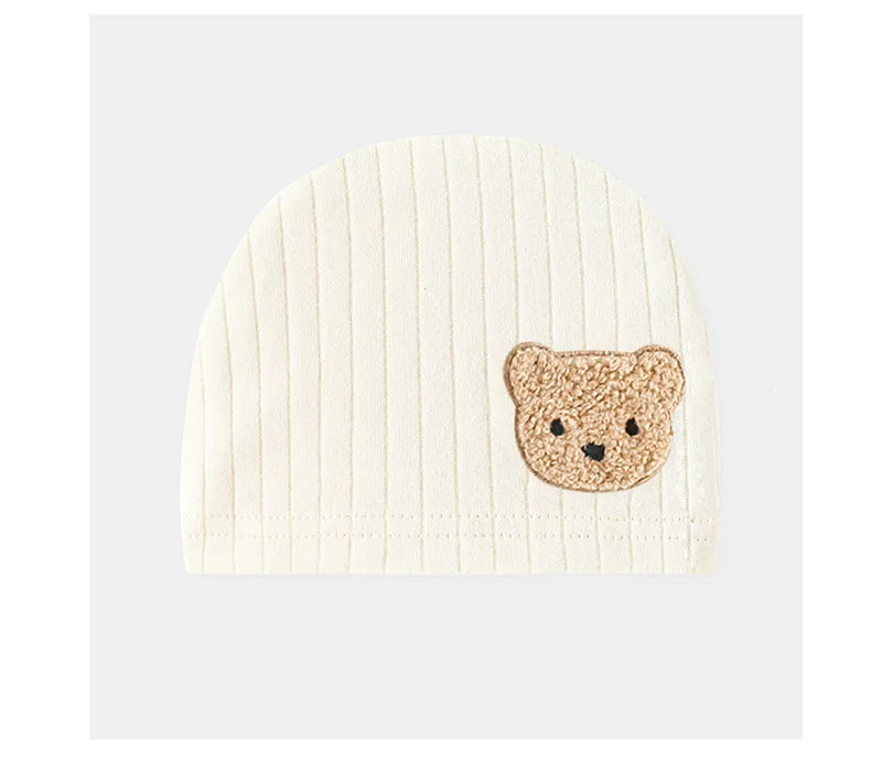 Newborn Cotton Soft Hat Baby Pure Cotton Cartoon Cap Infant 0-3 Months Windproof Spring Hat Kids Cap Newborn Accessories