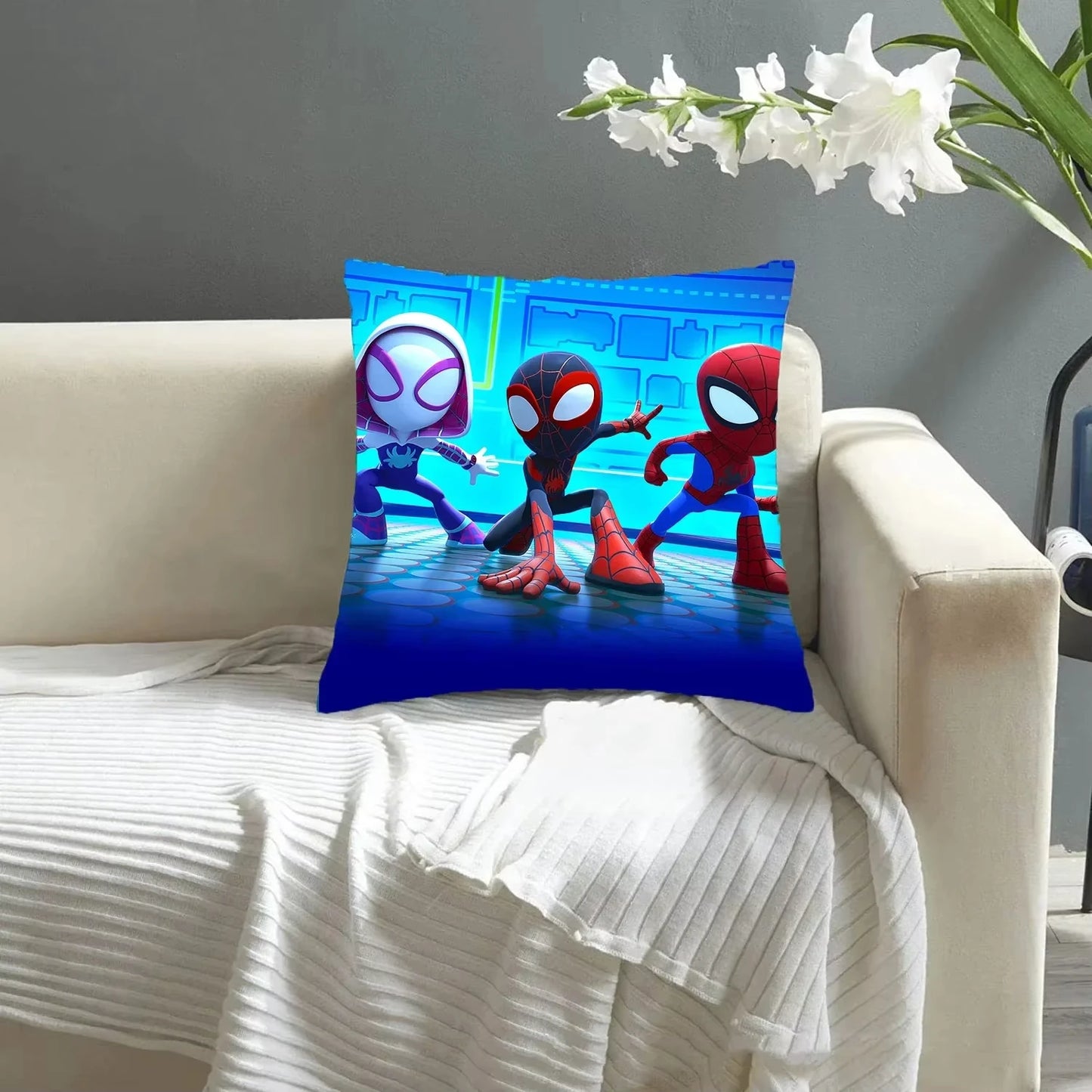 Cute Cartoon Spidey And His Amazing Friends Pillow Covers Decorative Home Double-sided Print Square Pillow Decoration Pillowcase