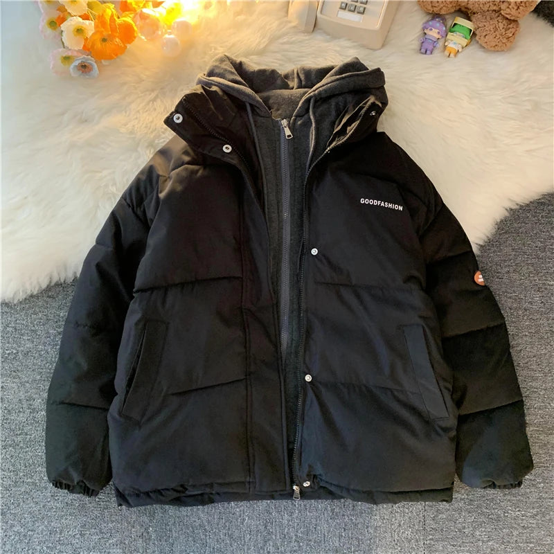 2025 Women's Winter Quilted Jacket Overcoat Thick Cotton Padded Coat Female Oversized  Loose Oversize Coats Hooded Short Parkas