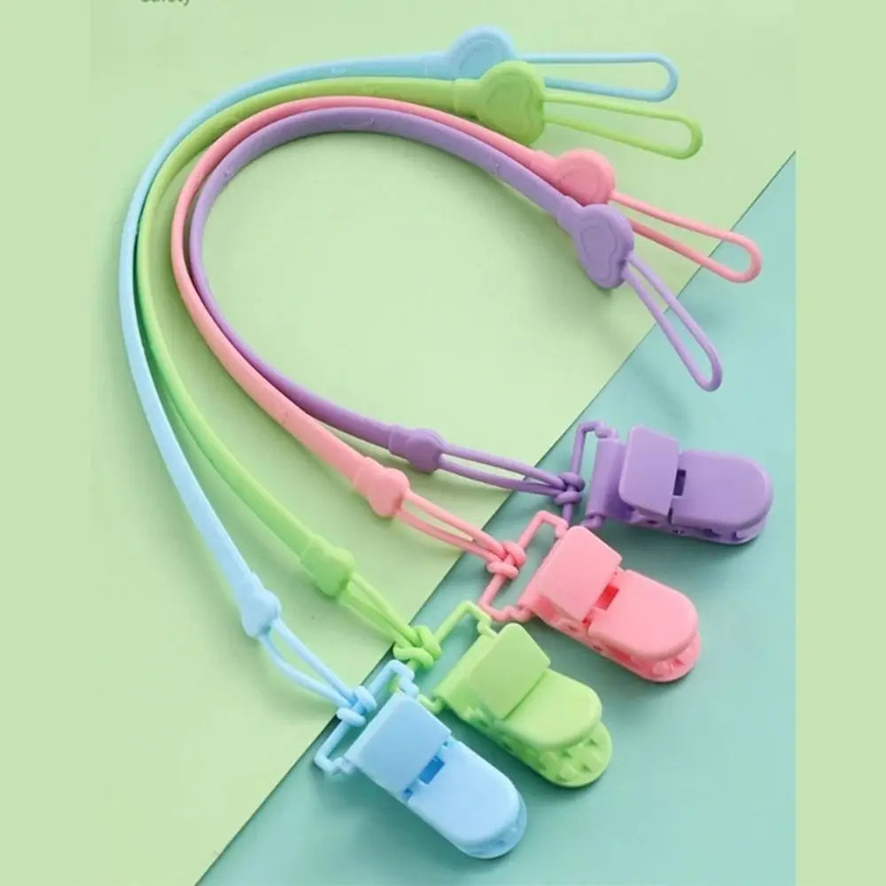 Silicone Pacifier Holder Clip Food-grade BPA Free Baby Pacifier Chain Anti-lost Adjustable Baby Teething Toys Strap Outdoor