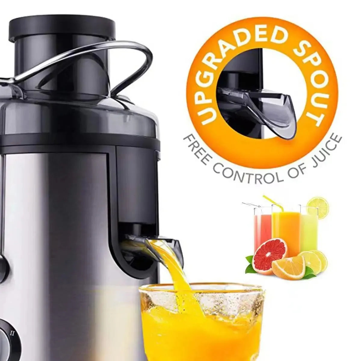 800W Juice Extractor Machine Household Multifunctional Juicer With Slag Separation/Dual Speed for Fruits/Veggies