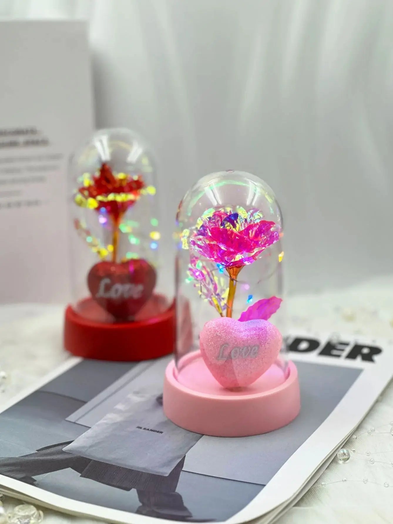 Industry season thank teacher week small gifts Love rose plastic cover send wife send Mother Mother's Day Valentine's Day eterna