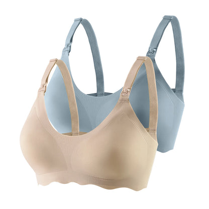 2pcs Pregnant Women'S New Comfortable And Breathable Ultra-Thin Nursing Bra, Detachable And Skin Friendly Nursing Text