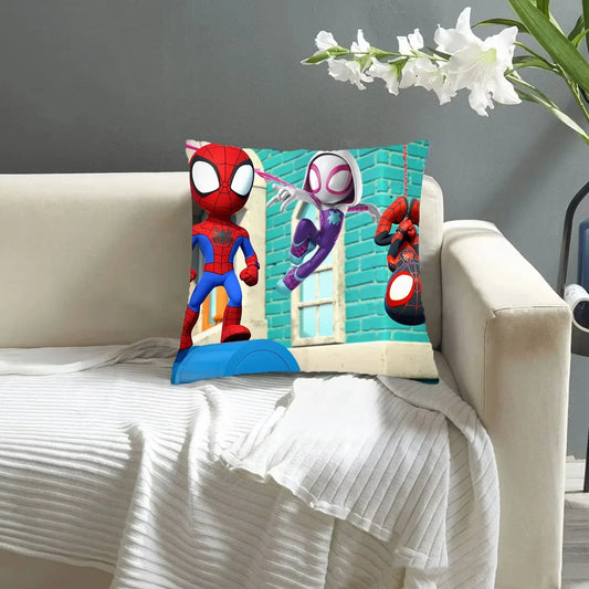 Cute Cartoon Spidey And His Amazing Friends Pillow Covers Decorative Home Double-sided Print Square Pillow Decoration Pillowcase