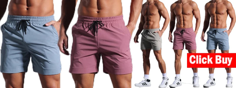 Men's Running Shorts Quick-drying Fitness Black Double Layer Shorts Men New Sport Workout Training Bodybuilding Short Pants