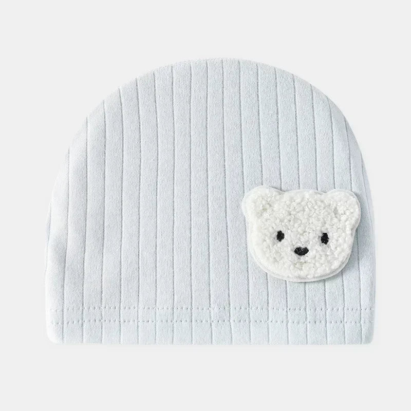 Newborn Cotton Soft Hat Baby Pure Cotton Cartoon Cap Infant 0-3 Months Windproof Spring Hat Kids Cap Newborn Accessories
