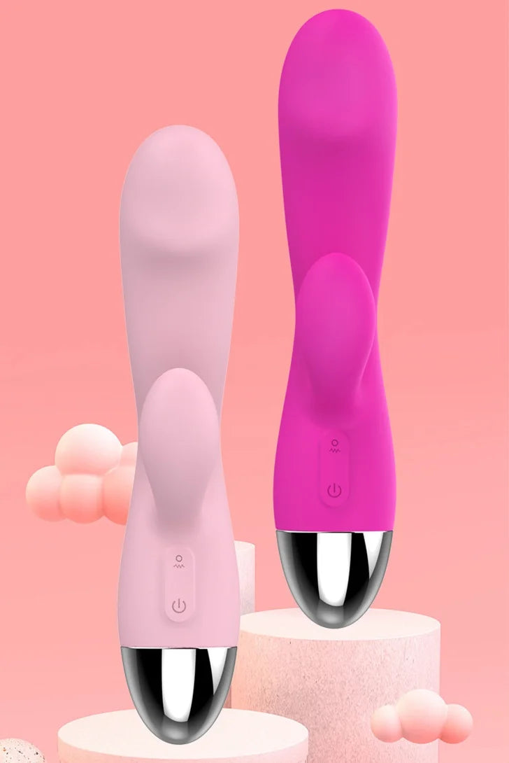 Dual-Headed Multi-Speed G-Spot Vibrator for Women, Body-Safe Silicone Clitoral and Vaginal Stimulator with Ergonomic Design