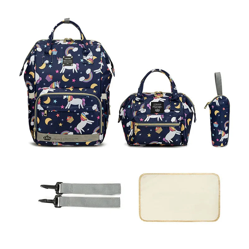 Mommy Bag Fashion Diaper Bag for Baby Nappy Bag Waterproof Mummy Bag with Diaper Pad, Pacifier Bag, Backpack, Hand Bag