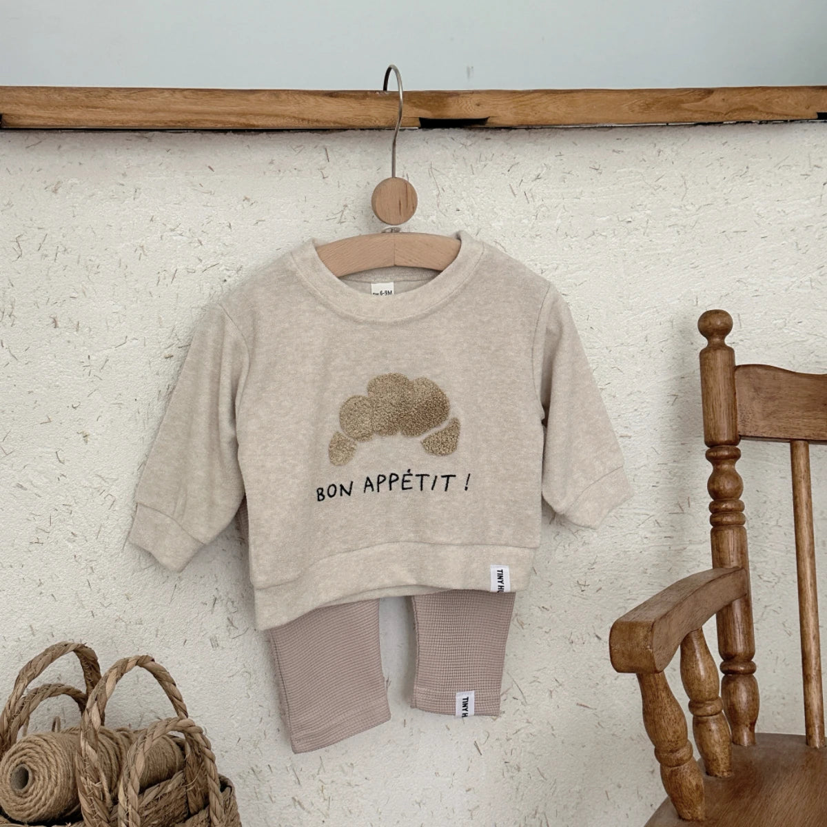 Autumn New Baby Clothing Infant Clothes Sets Cow Horn Bun Towel Embroidery Top+Striped Pants Set Newborn Baby Outfit