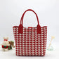 New Knitted Large Capacity Simple Stylish Handbag Customizable Personality Weave Bag Commuter Friendly Birdseye Pattern