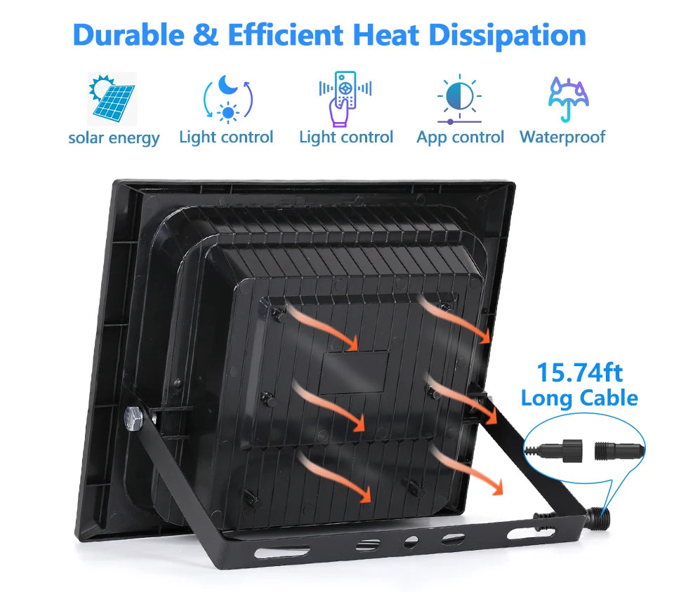 LED Solar Light For Outdoor Garden Floodlight Luminous Waterproof Stairs Wall Solar Light Dimming Light/time/remote Control