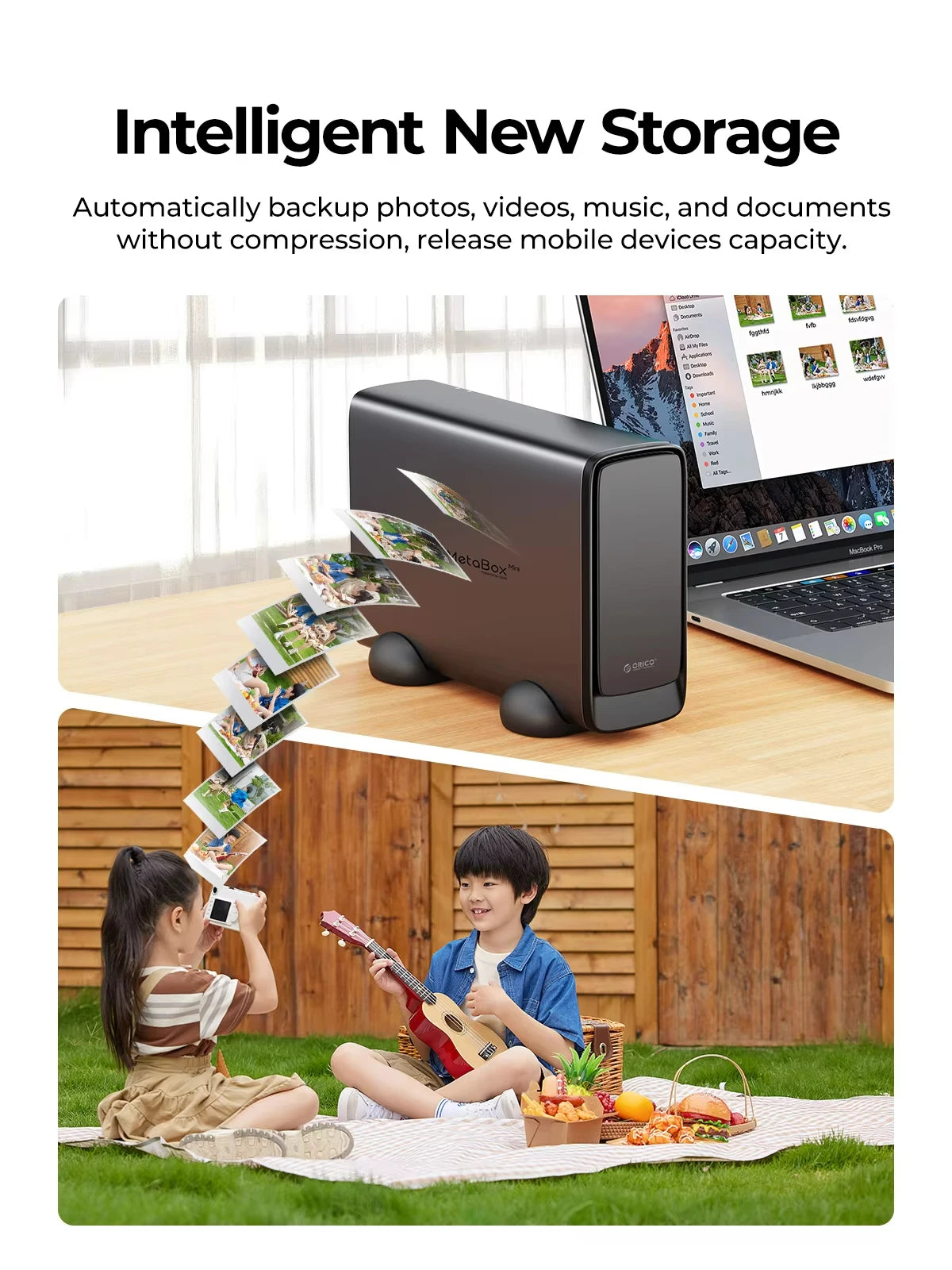 ORICO Personal Cloud NAS Storage SDVN 3.5"Data Securit Network Attached Storage with Automatic Cooling Fan Remote Access MetaBox