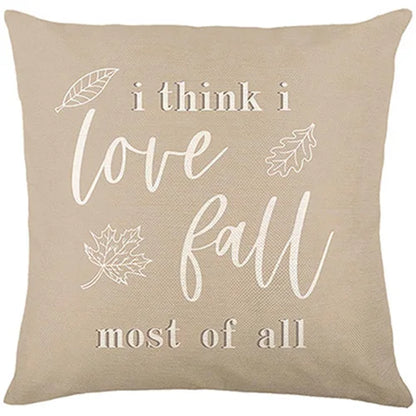 Thanksgiving Harvest Festival Throw Pillow Cover 18x18in with Straw and Pumpkin Pattern for Fall Thanksgiving Decor Living Room