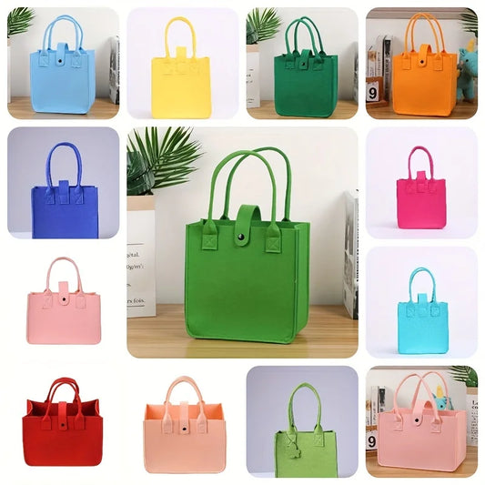 Thickened Felt Handbag Shopping Bag Mommy Bag Felt Package Solid Color Handbag Gift Fashionable Outdoors Storage Bag