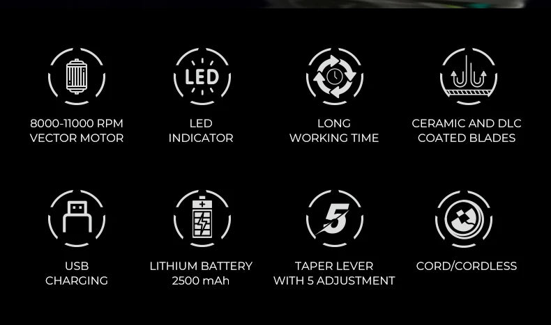 VGR Hair Clippers Vector Motor Professional Hair Cut Machine 11000RPM  Electric Clippers Adjustable Metal Trimmers for Men V-668