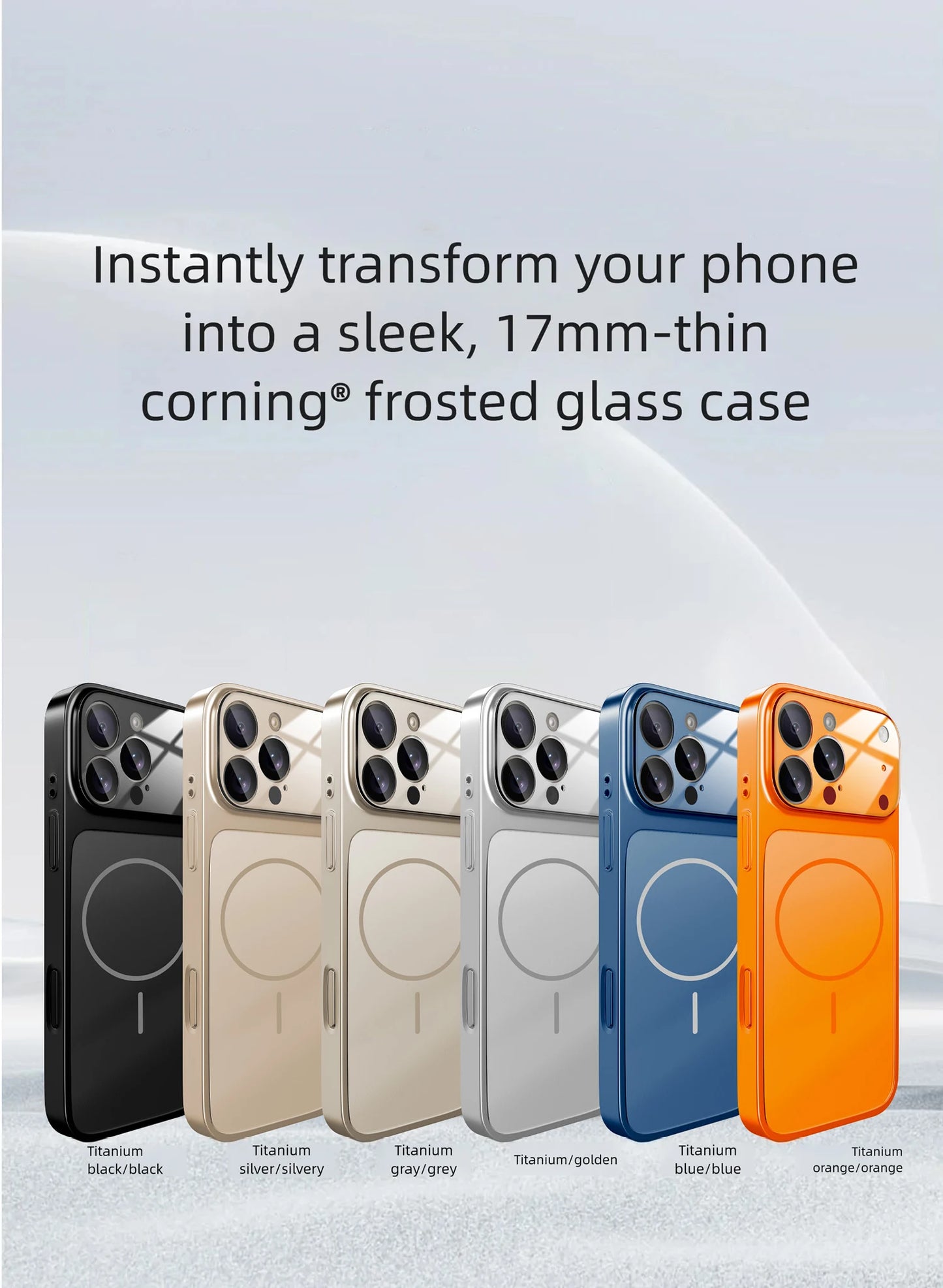 Luxury Large Frame Glass Lens Protect New Phone Case for iPhone 17 Air 16 15 14 13 Pro Max 17 Pro Magsafe Magnetic PC Hard Cover