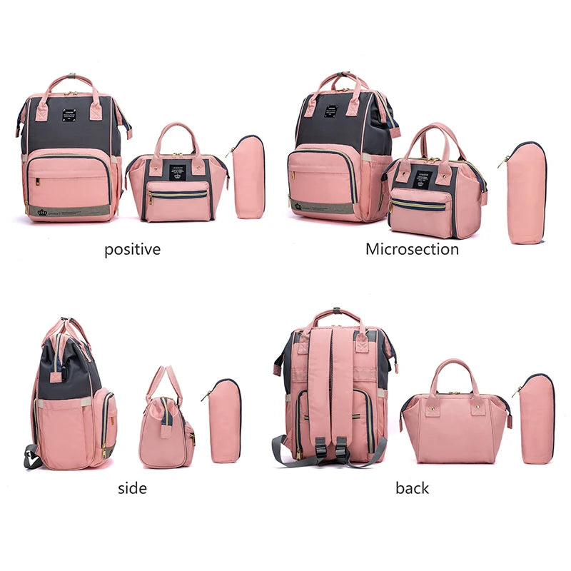 Mommy Bag Fashion Diaper Bag for Baby Nappy Bag Waterproof Mummy Bag with Diaper Pad, Pacifier Bag, Backpack, Hand Bag