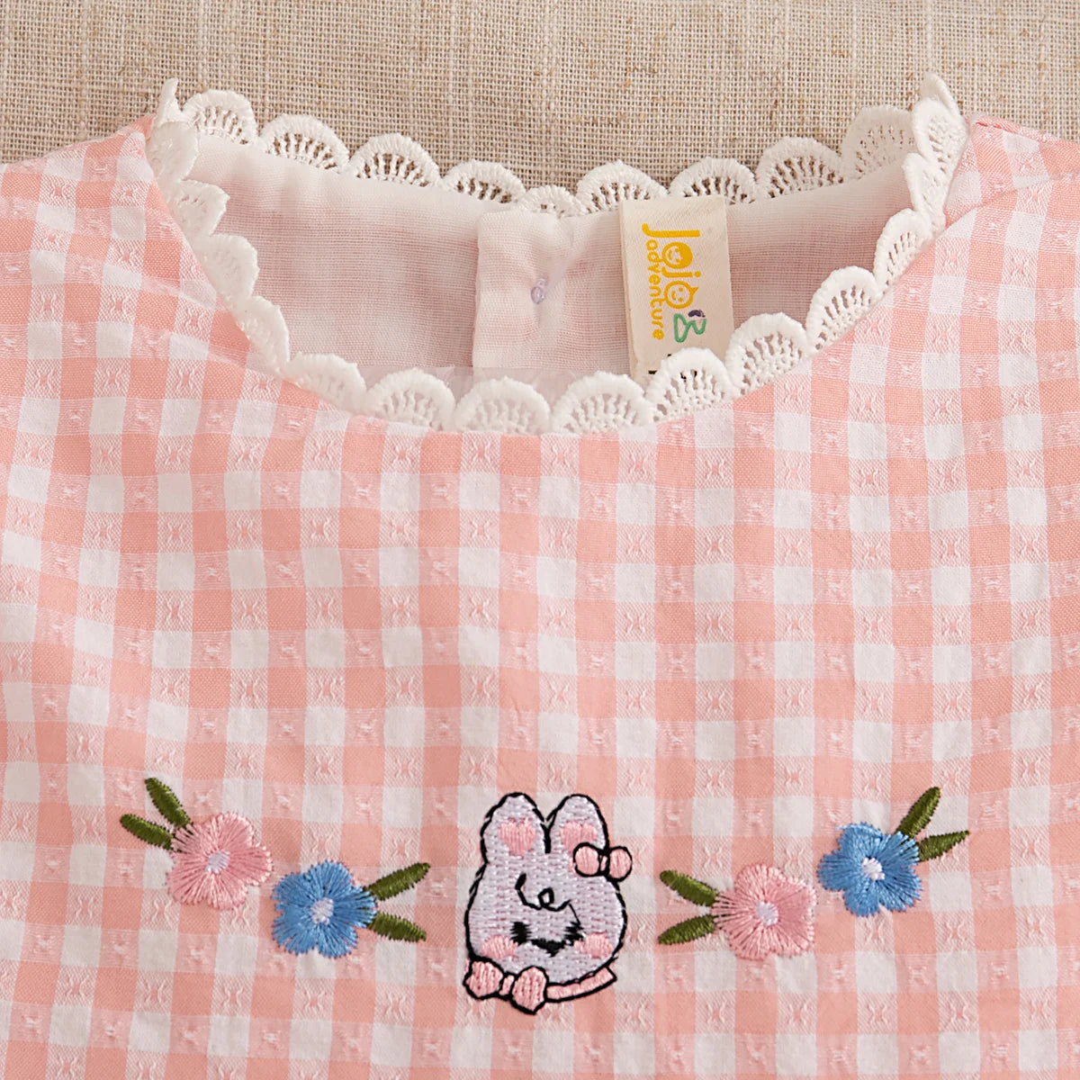 Sweet White Lace Baby Girl Dress, Summer New Cute Little Plaid Rabbit Children'S Clothing (9 Months -4 Years Old)