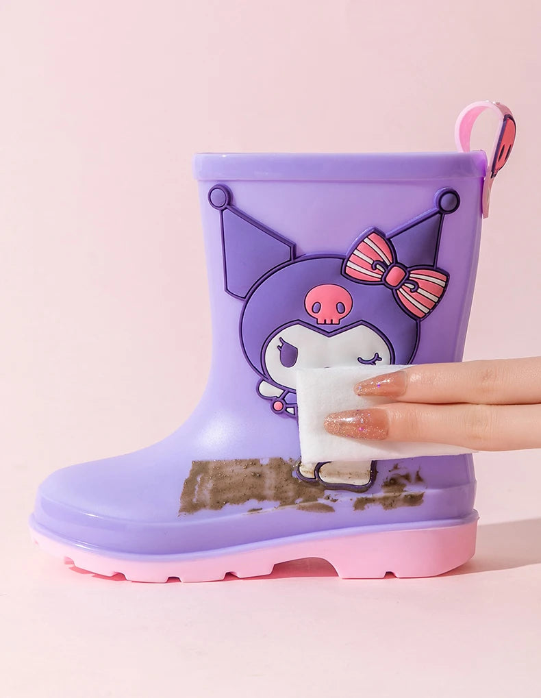 Sanrio Children's Rain Boots Cute Kuromi Melody Pachocco Non-slip Rain Shoes For Boys And Girls Waterproof Shoes Summer Summer