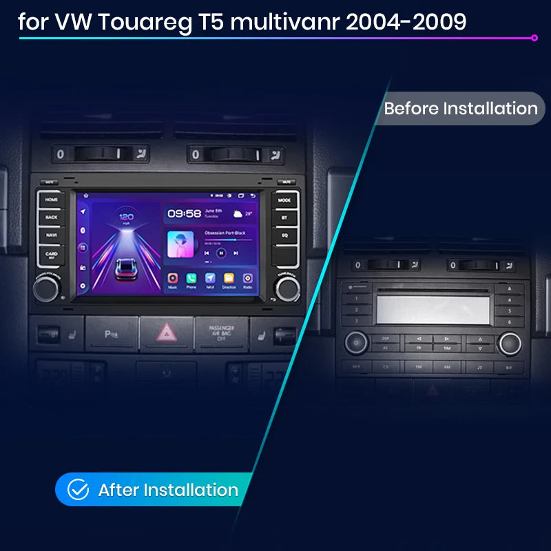 Junsun V1 Plus Car Radio For VW Volkswagen Touareg 2004 - 2011 Transporter wireless CarPlay Android Auto No 2 din 2din DVD