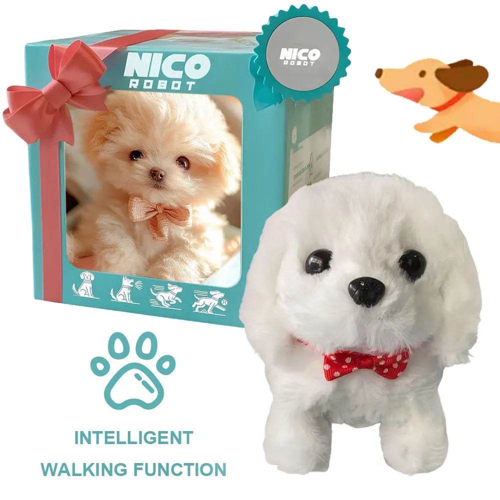 2026 New Cute Plush Robot Puppy Interactive Walking Simulated Puppy Barking Tail Wagging Puppy Plush Toy Chilren without Battery