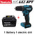 100%Original Makita DDF487 Cordless Driver Drill Brushless Electric Impact Screwdriver Rechargeable Power Tool 18V With battery