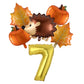 6Pcs Autumn Forest Animals Kids Birthday Party Decoration Squirrel Pine Cone Foil Balloon With 0-9 Number Ball Thanksgiving Gift
