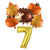 6Pcs Autumn Forest Animals Kids Birthday Party Decoration Squirrel Pine Cone Foil Balloon With 0-9 Number Ball Thanksgiving Gift