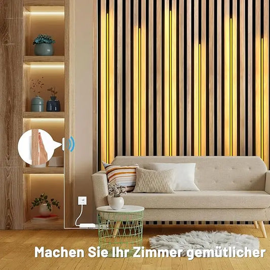 LED Acoustic Board Decorative COB Light Strip Touch Dimmable Wall Background Lamp Show Shelf Under Cabinet Bedroom Night Light