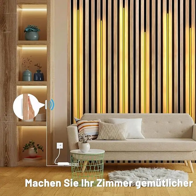 LED Acoustic Board Decorative COB Light Strip Touch Dimmable Wall Background Lamp Show Shelf Under Cabinet Bedroom Night Light