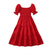 Elegant Square Neck Puff Sleeve Long Dress for 8-12 Year Old Girls Summer Sweet Ladylike Style Perfect for Valentine's Day