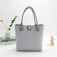 New Knitted Large Capacity Simple Stylish Handbag Customizable Personality Weave Bag Commuter Friendly Birdseye Pattern